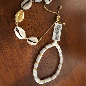 Madewell Cowrie Shell and puka shell bracelet NWT